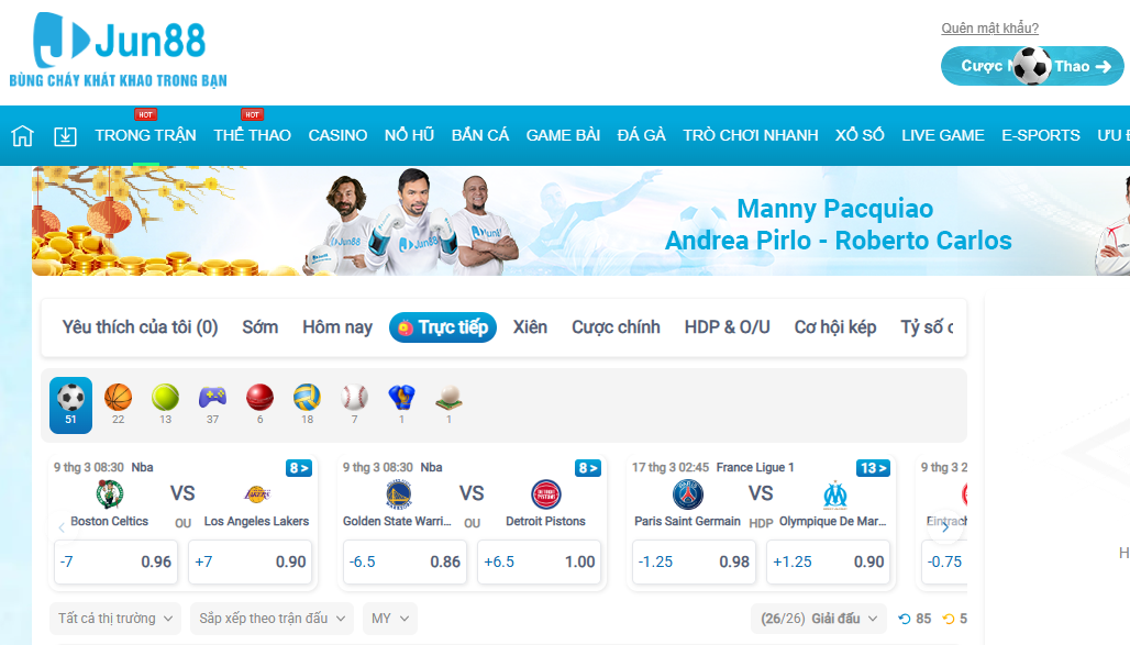 Jun88 Thể thao: Khám phá thế giới cá cược